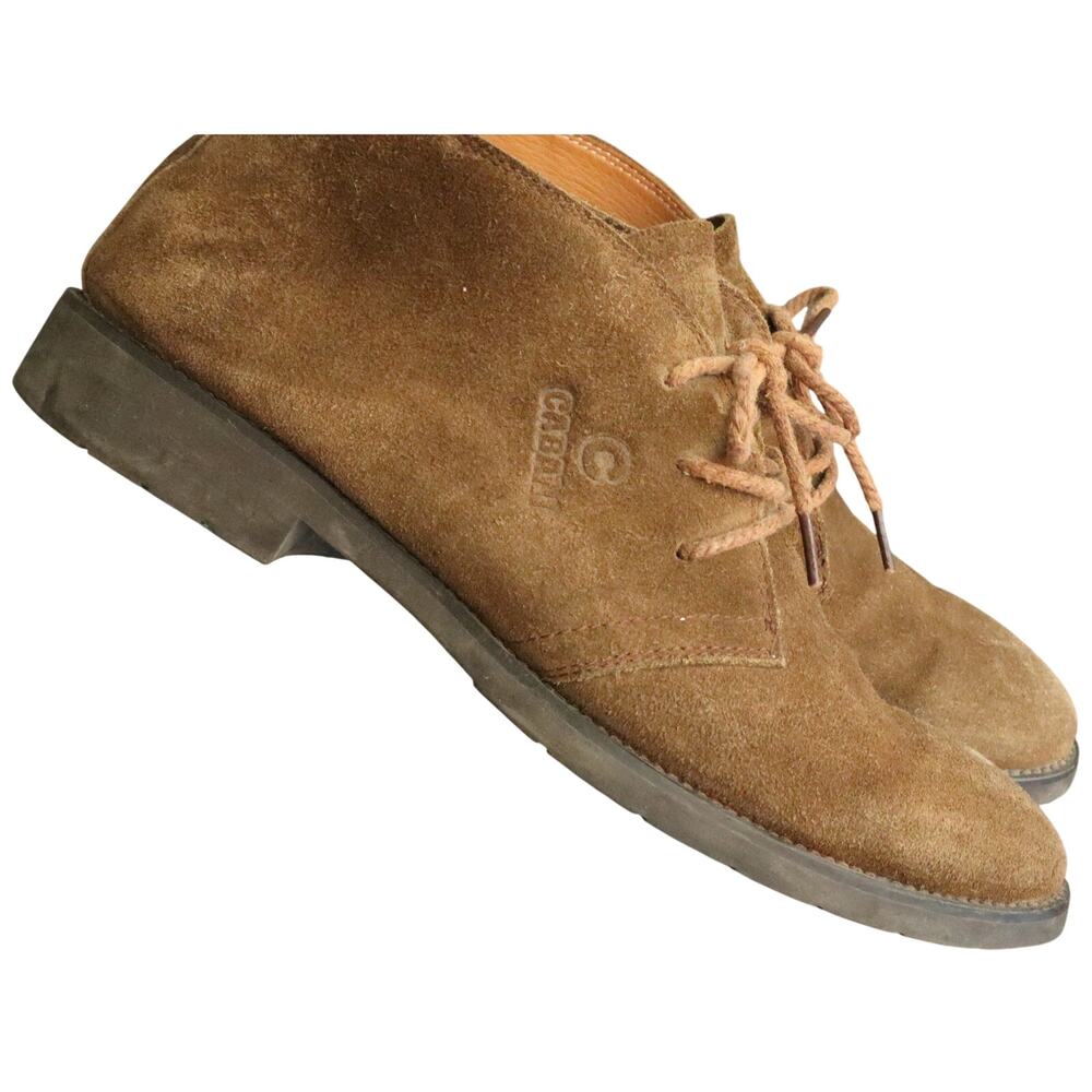 Vintage ABUNA Brown Suede Leather Boots Mens 8 Desert Lace Up Chukka Boot ITALY